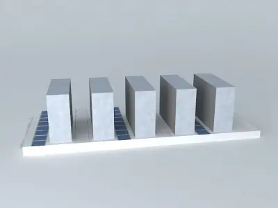 Raised Floor 2ft x 2ft tile with cabinet layout 3D model