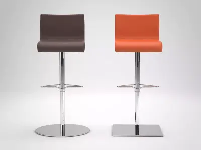 Amba two modern bar stools in orange 3D model