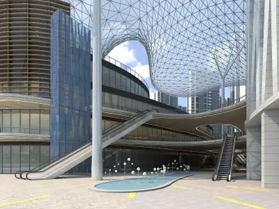 Shopping Plaza 03 3D model