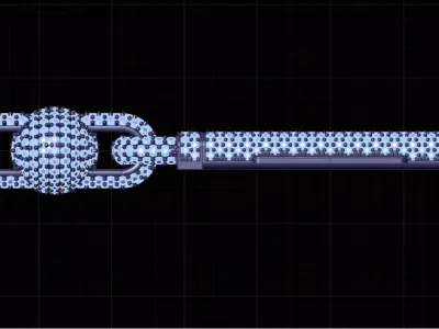 Fully Iced Out Bead Chain 12mm  High End Chain Link STL Design 3D print model