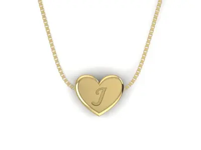 Pendant initial heart J 3D print model