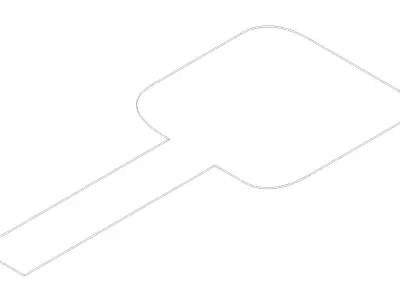 Fire Access Road 350cm with 12m Turning Area Rounded Corners 3D model