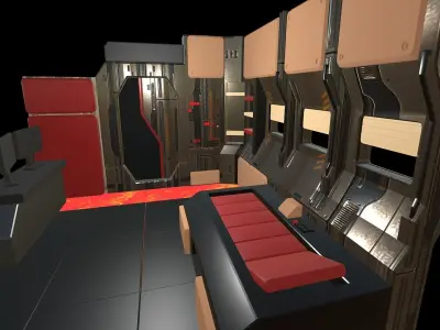 Sci-Fi Room Low-poly 3D model