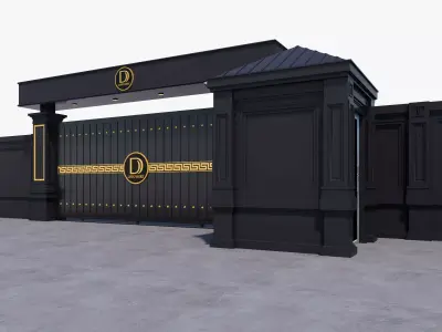 Main Site Entrance Gate Door 2 3D model