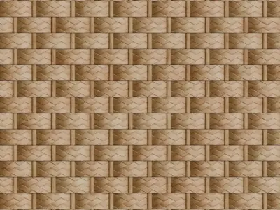 Natural Herringbone Wicker Weave PBR Texture