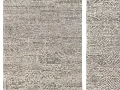 VARUSHA HAND-KNOTTED WOOL SILK RUG gr 3D model