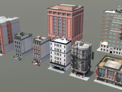 8 City Buildings 3D model