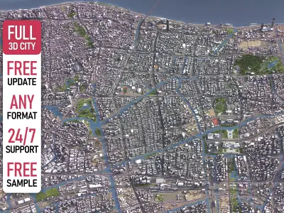 Wenzhou - 3D City Model Low-poly 3D model
