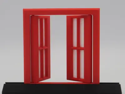 Functional Double windows style 7 multi-color  3D print model
