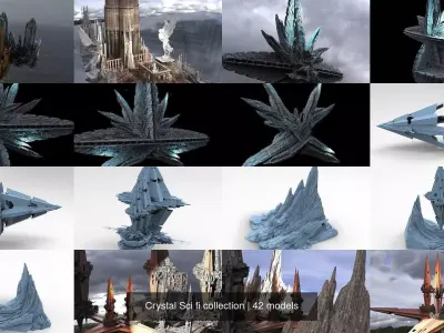 Crystal Sci fi collection 3D Model Pack