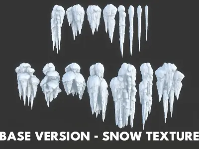 42 Low poly Ice Cave Modulars - 240103 Low-poly 3D model