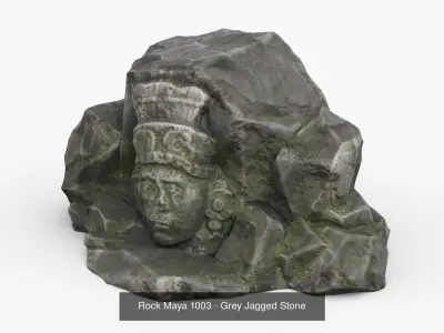 Maya Rock Set Bundle - Grey Jagged Stone 3D Model Pack