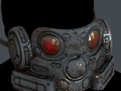 Gas mask helmet 3d model scifi Low-poly Low-poly  Low-poly 3D model order