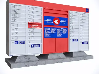 Post Mailbox Low-poly 3D model Low-poly 3D model