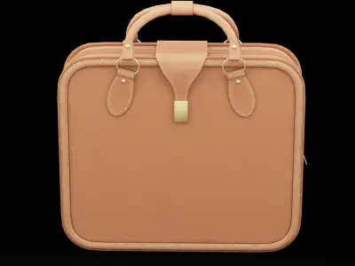 Brown Suitcase Low-poly 3D model