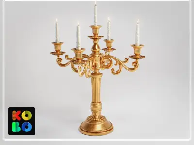 8 Ornamental Candlesticks 4K 3D Model Pack