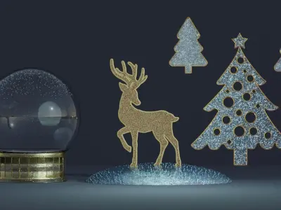 Snowglobe with snowfall 3D model