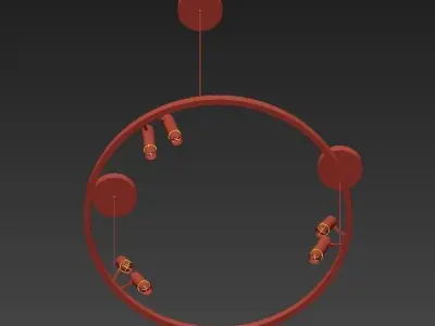 SATELLITE circle with two lights hanging from it 3D model