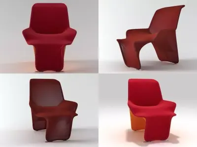 Scarlett lounge chair and ottoman 3D model