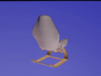 Armwholes wooden and cotton armchair 3D model