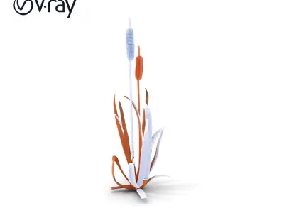 Cattail Plant Model Pack for Environments and Games Low-poly 3D model