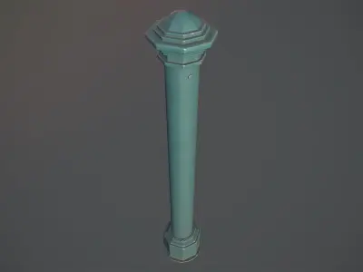 Barrier Bollard pack 3 Green v2 Low-poly 3D model