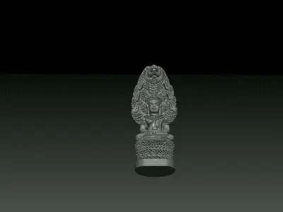 buddha with jewelery meditation under 7 heads dragon style 3D print model