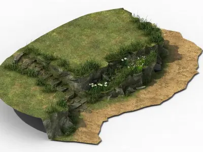 hillside - mountain - stone ladder 06 3D model