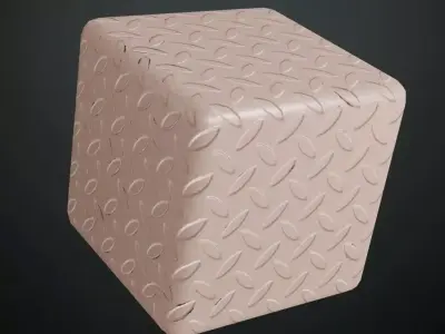 Pale Copper Metal Diamond Tread Plate PBR Seamless Texture