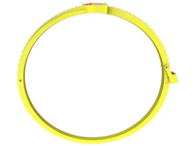 Elegant Open Band Gold Ring with Du Red Gemstones for Women 6492 3D print model