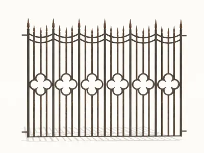 Cast Iron Fence Pack Low-poly 3D model