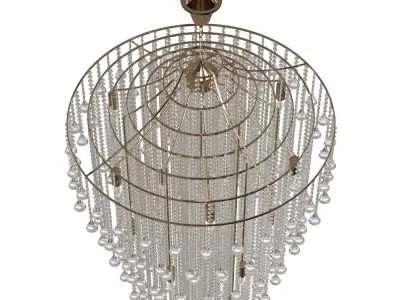 Diyas Inina 15 Light Tall Pendant E14 French Gold Cristal 3D model