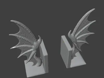 Dragon Wings Bookends 3D print model