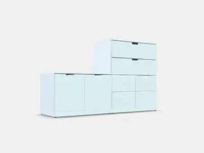 NORDLI Chest of 8 drawers 4 Low-poly 3D model