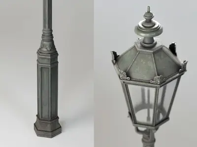 Old street lamp Low-poly 3D model get