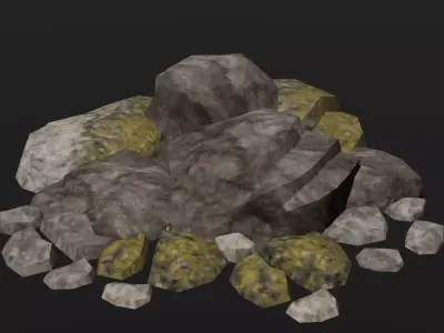 PSX - PS1 - Rocks Pack - Low Poly Low-poly 3D model