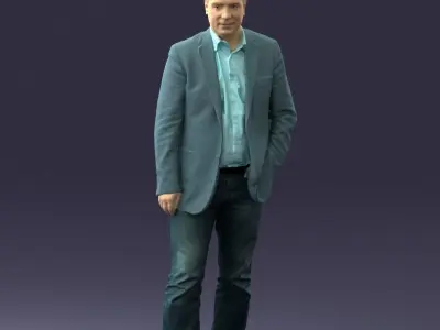 Man jacket and light jeans 0700 3D Print Ready 3D print model