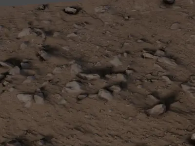 Gravelsand13 dirt area with rocks and dirt 3D model
