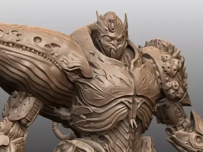 Abyssal Mech Titan Biomechanical Ocean Warrior 3D print model