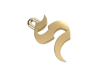 Gothic Letter S Pendant 3D print model