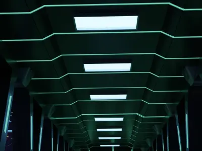 Sci-Fi corridor 3D model 6