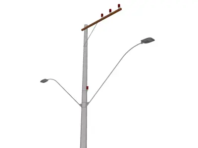 Concrete Lamp Post - Light Pole - Light Post - Street Light 46 3D model