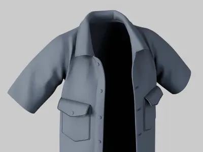 Female Jacket 01 Light Grey Low-poly 3D model