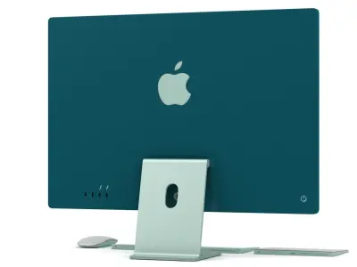 Apple iMac 24 inch 2021 Green Low-poly 3D model