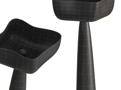 Eole floor lamp Floor lamp in plaster 3D model