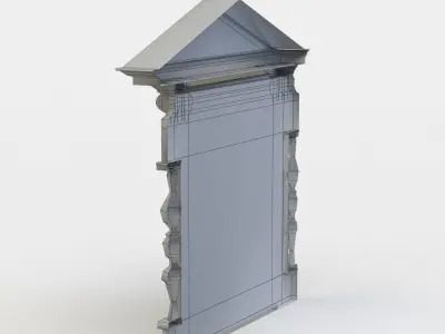 Window ornate door Low-poly 3D model