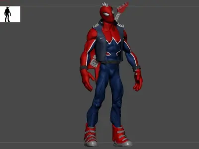 Spider Punk 3d CGI model for games films print 3D model