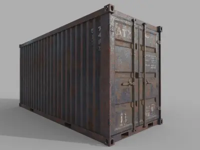 Rusty Shipping Container PBR Low-Poly Game Ready 3D Model Low-poly 3D model
