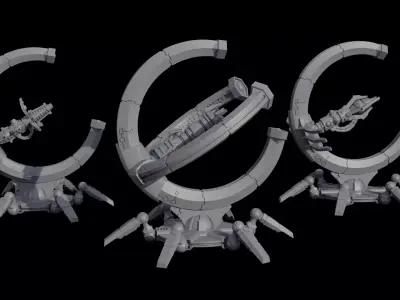 Cyber Lord Space Zombies Pylon of the Sentry Guard 3D print model