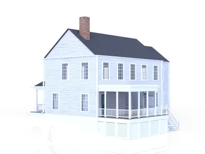 Farm House Southern Style with Porch 3D model